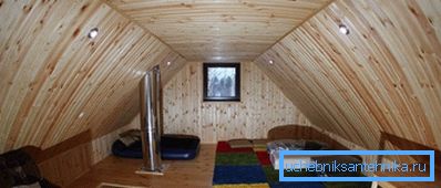 Kopalnice s podstrešjem - ogrevanje s pečjo vam omogoča opremiti udobno sobo za počitek v zgornjem nadstropju