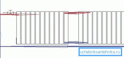 Diagonalna povezava dveh radiatorjev z enim dvignilnikom Diagonalna povezava dveh radiatorjev z enim dvignilnikom
