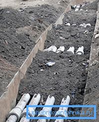 Fotografije v postopku polaganja azbestno-cementnega ogrevanja