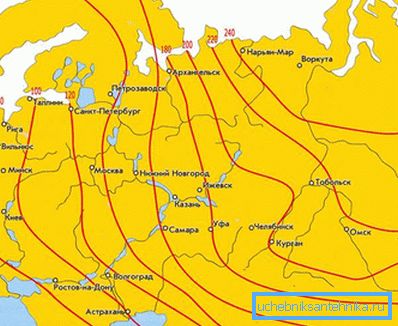1221 Globina zamrzovanja tal v različnih regijah