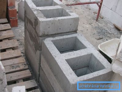 Blokirani betonski bloki z vgrajenim prezračevalnim kanalom. Blokirani betonski bloki z vgrajenim prezračevalnim kanalom.