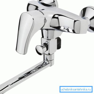 Chrome izliv za mešalnik v kopeli 45 cm