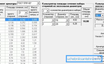 Programski vmesnik, ki je zasnovan za izračun prečnega prereza ojačitve, lahko pa se uporablja tudi za cevi