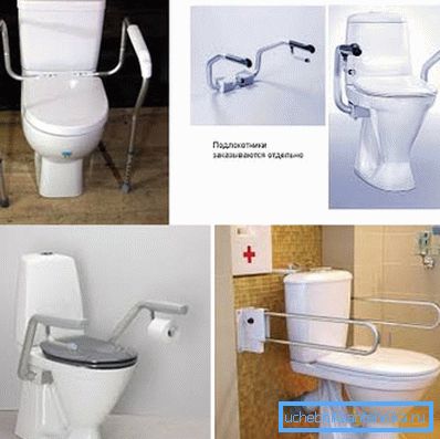 Na fotografiji - različice straniščne školjke za invalide. Na fotografiji - različice straniščne školjke za invalide.