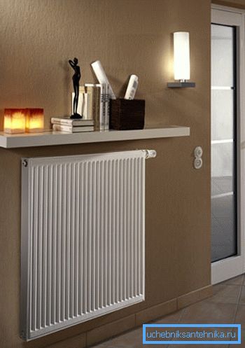 Panelni radiator v notranjosti prostora