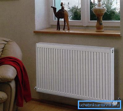 Panelni radiator v klasični notranjosti Panelni radiator v klasični notranjosti