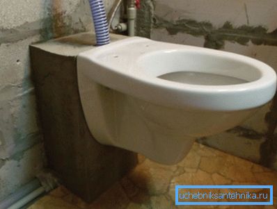 Primer posode, pritrjene na betonski blok