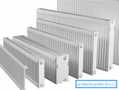 Različne oblike jeklenih radiatorjev