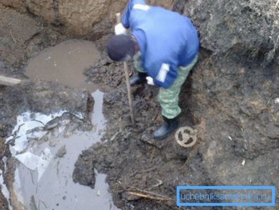 Popravila zunanje vodovodne instalacije, povezane z zemljo. Popravila zunanje vodovodne instalacije, povezane z zemljo.