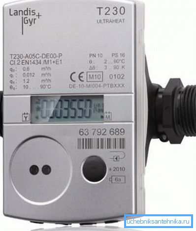Števec, ki je vstavljen v grelno linijo za izračun porabljene energije pri ogrevanju