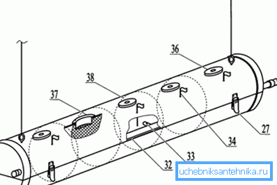 Diagram hidroponske namestitve cevi.